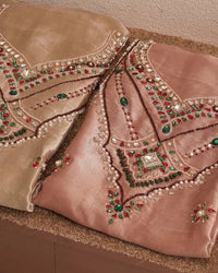 Mauve Jewel-Tone V-Neck Suit Design