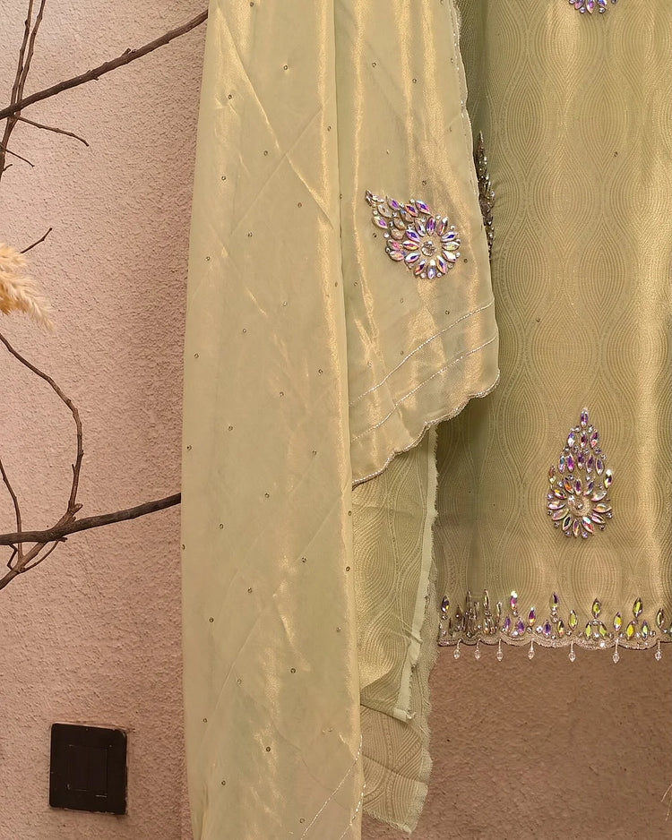 Lemon Ornamental Motif Suit Design