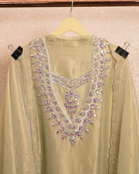 Lemon Ornamental Motif Suit Design