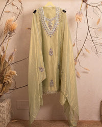 Lemon Ornamental Motif Suit Design