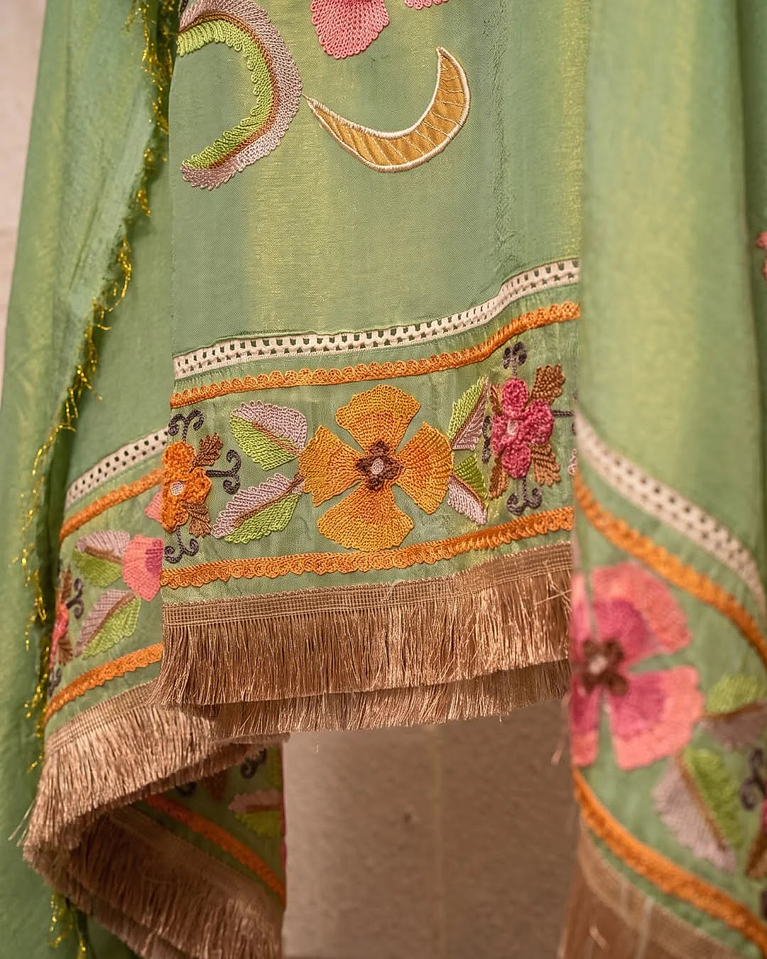 Pistachio Floral Panel Suit Design