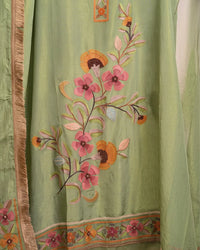 Pistachio Floral Panel Suit Design