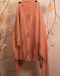 Coral Scattered Ornamental Suit Design