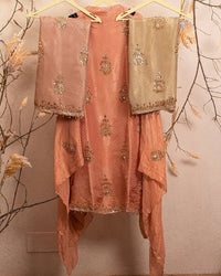 Coral Scattered Ornamental Suit Design