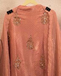 Coral Scattered Ornamental Suit Design
