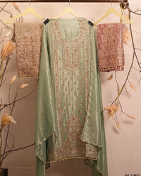 Mint Ornamental Front Panel Suit Design