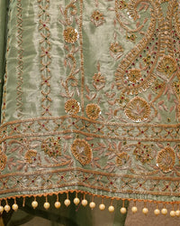Mint Ornamental Front Panel Suit Design