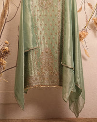 Mint Ornamental Front Panel Suit Design