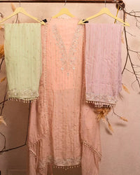 Peach Fine Ornamental Suit Design