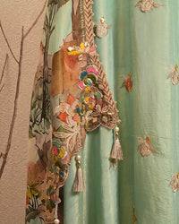 Mint Multicolour Botanical Suit Design