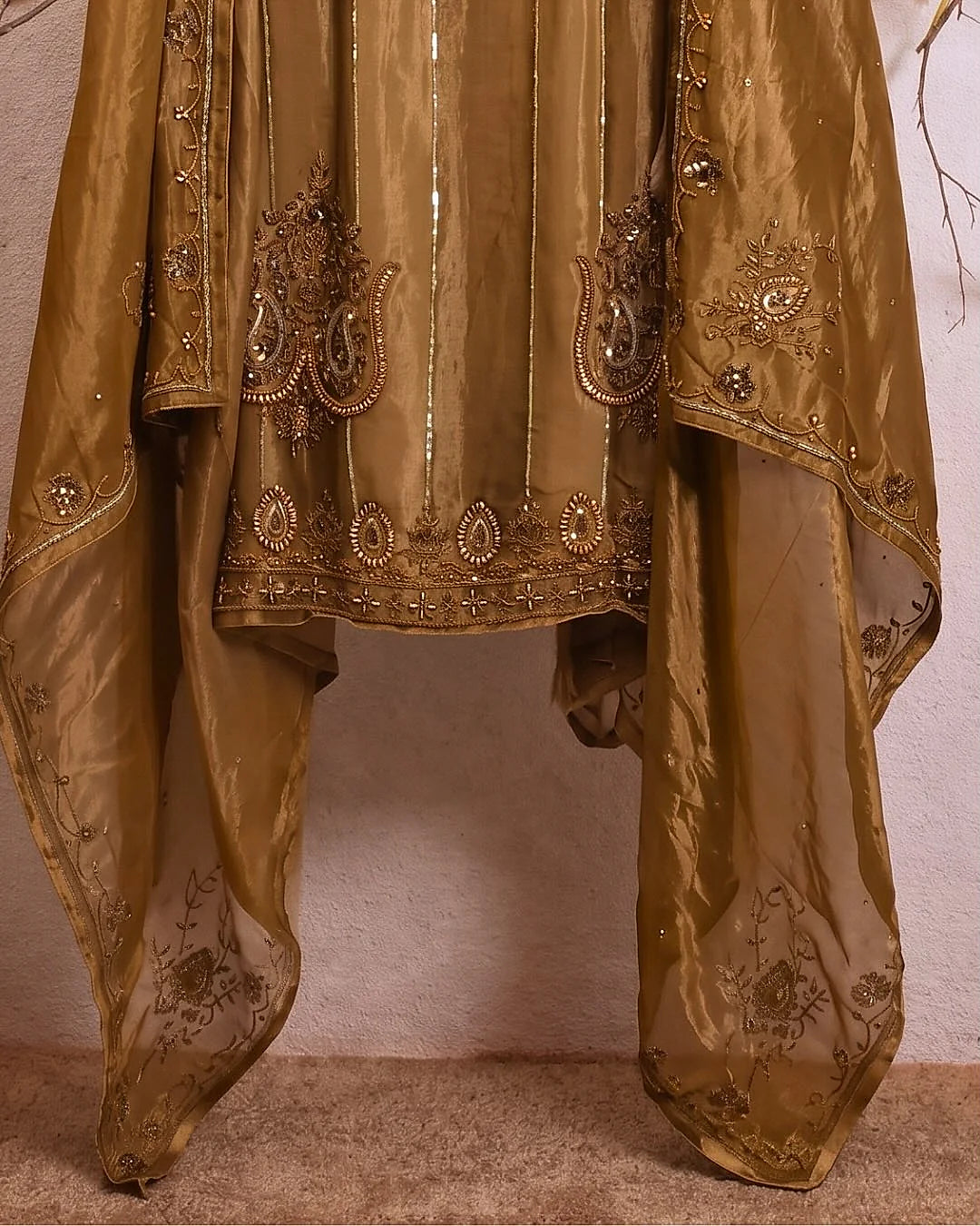 Antique Gold Ornamental Suit Design