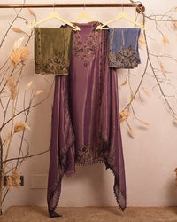 Deep Plum Floral Hem Suit Design