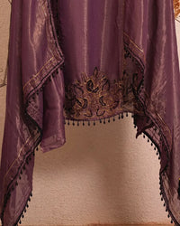 Deep Plum Floral Hem Suit Design