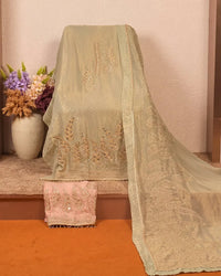 Pale Mint Delicate Border Suit Design