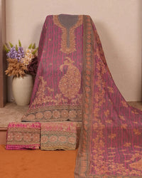 Magenta Gold Ornamental Suit Design