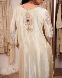 Ivory and Plum Embellished Suit